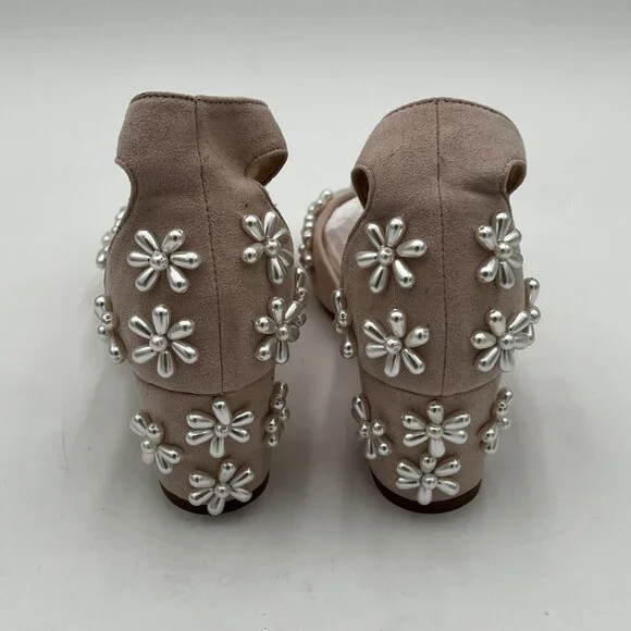 Women Chunky pear Block High Heel Peep Open Toe Sandals Ankle Strap Wedding Cute - Picture 4 of 5